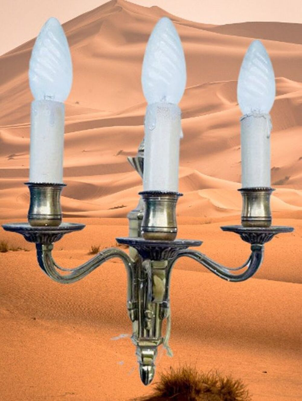 Applique murale ancienne dor&eacute;e, en bronze, style ancien, en D�coration