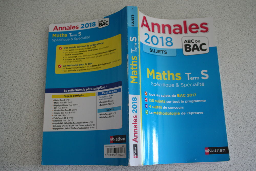 Annales Sujets BAC 2018 Maths Terminale S MIROTON Livres et BD