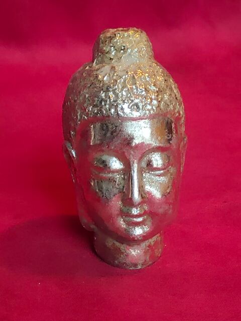 Tête de bouddha en métal argenté (n°15) 5 Avermes (03)