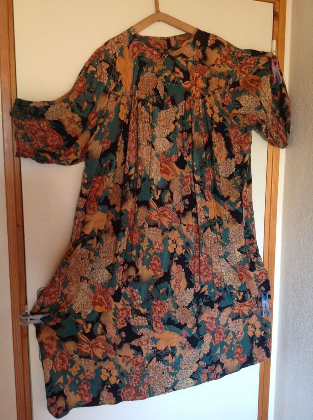 ROBE &Agrave; FLEURS COULEURS AUTOMNALE GRANDE TAILLE Envoi Possibl Vêtements