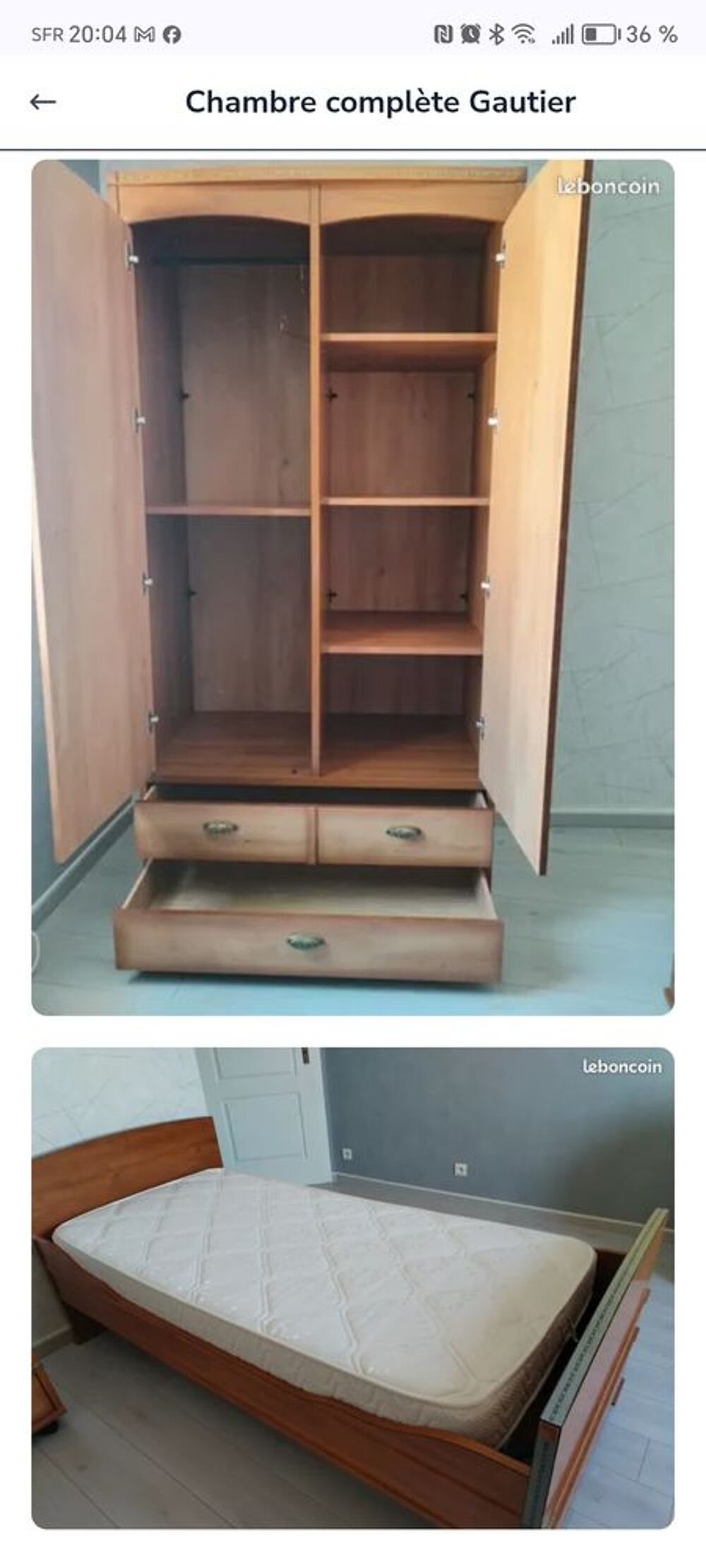 Chambre compl&egrave;te Gautier Meubles