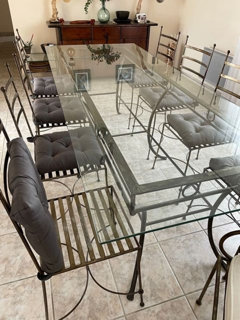 Ensemble Table Fer Forg&eacute;, Chaises, Fauteuil Meubles