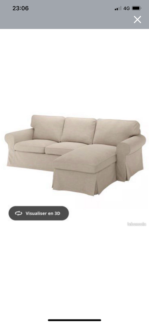 Canap� tissu avec m�ridienne  400 Lattes (34)