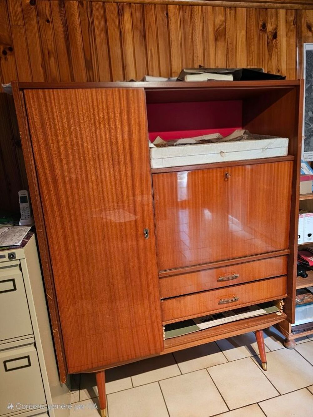 Meuble secr&eacute;taire ann&eacute;e 70 Meubles