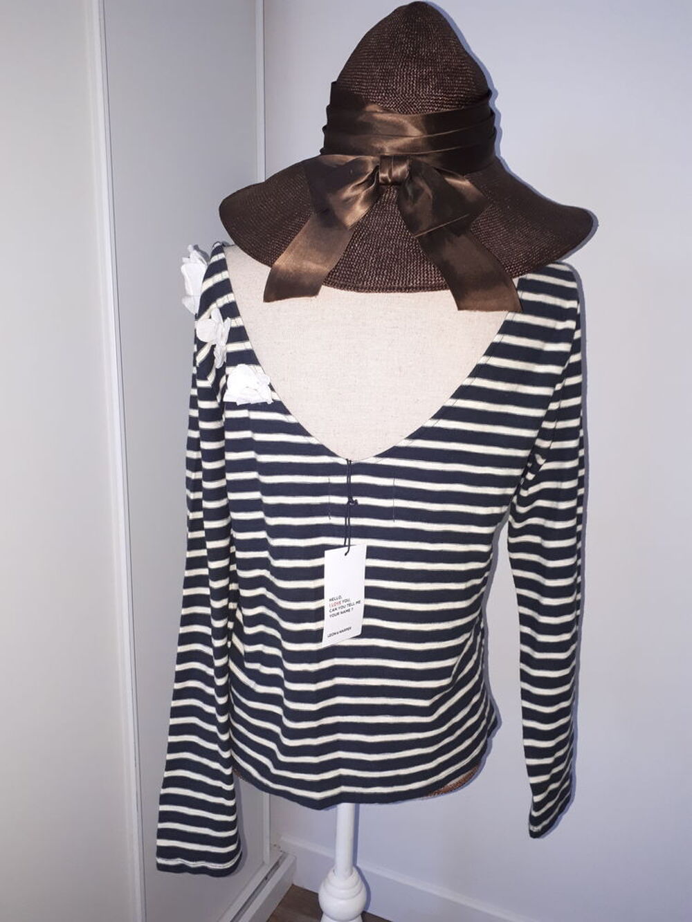 Pull sweat marini&egrave;re neuf L&eacute;on &amp; Harper taille M Vêtements