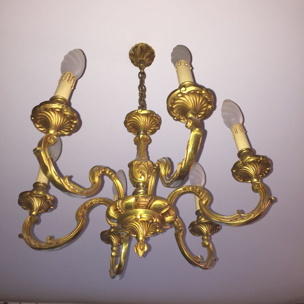 Ensemble luminaires bronze massif Louis XV authentifi&eacute; Lucie Décoration
