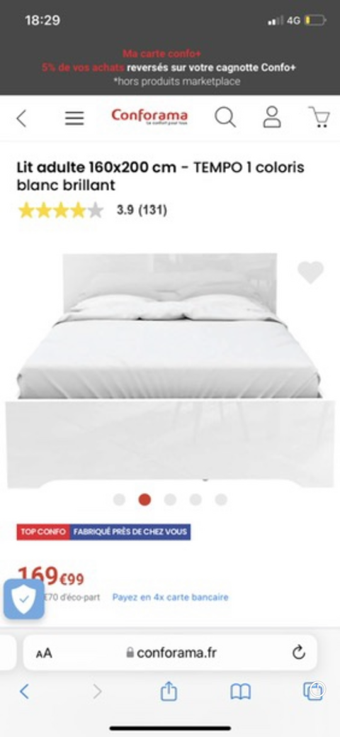 Lit 160x200 150 Clermont-Ferrand (63)