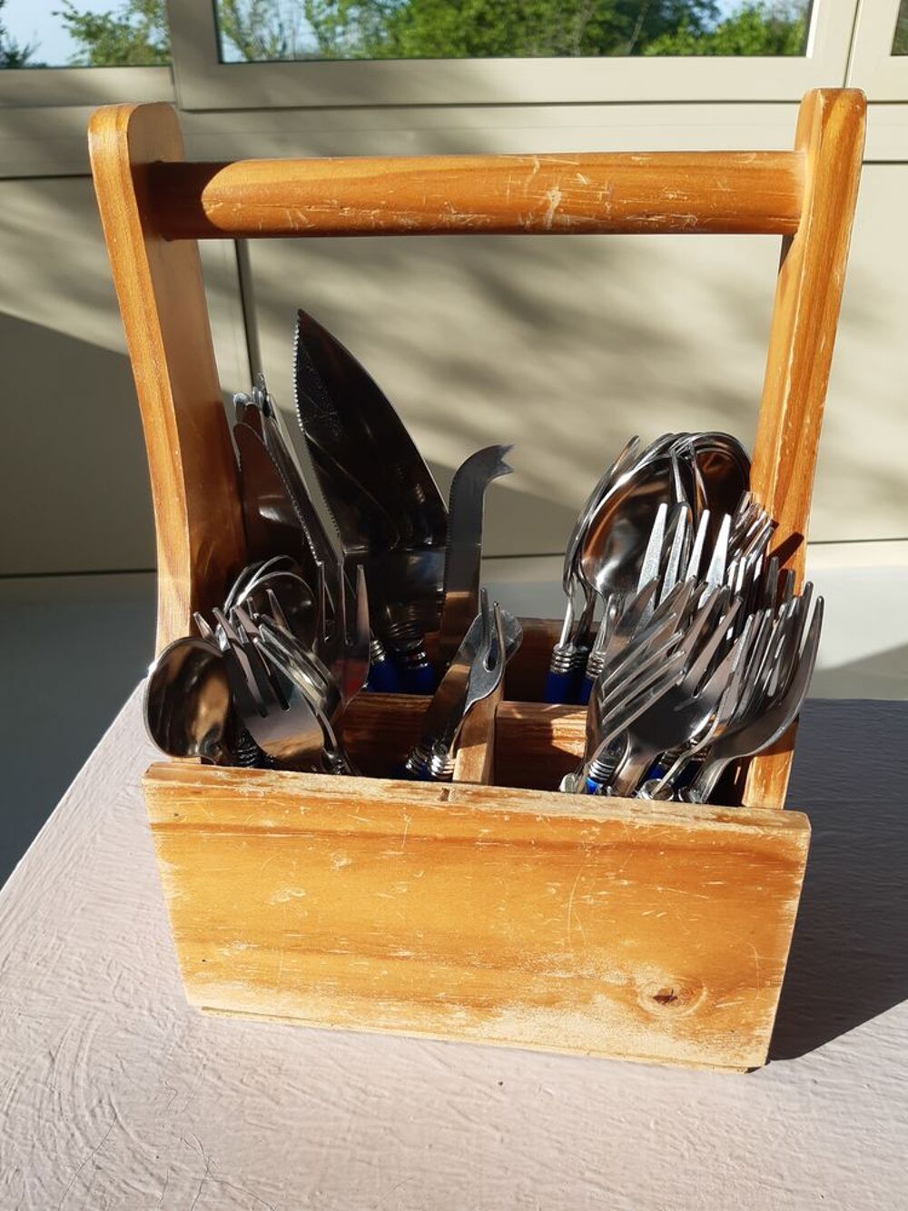 Porte-Couverts &amp; Lot Couverts Bleus. Cuisine