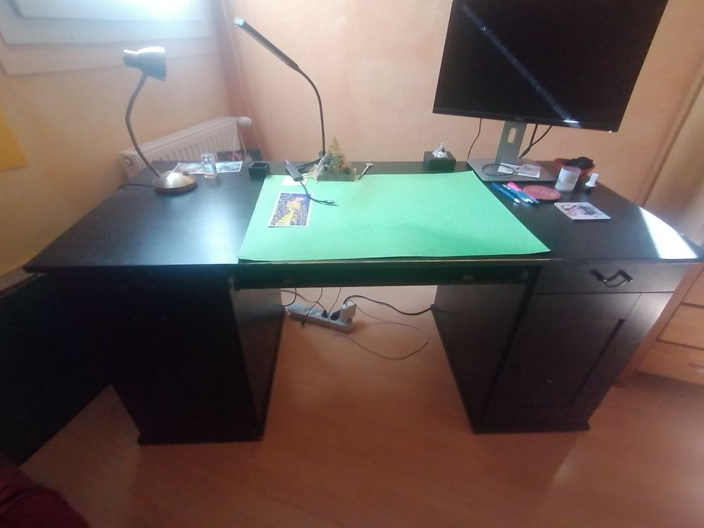 Bureau de qualit&eacute; en bois noir Meubles