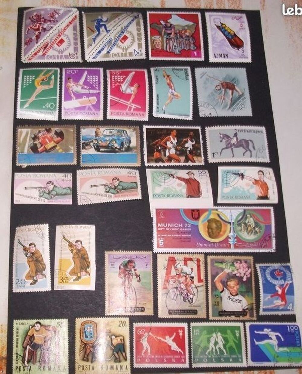 Lot de 123 Timbres sur les SPORTS diff&eacute;rents et oblit&eacute;r&eacute;s.
