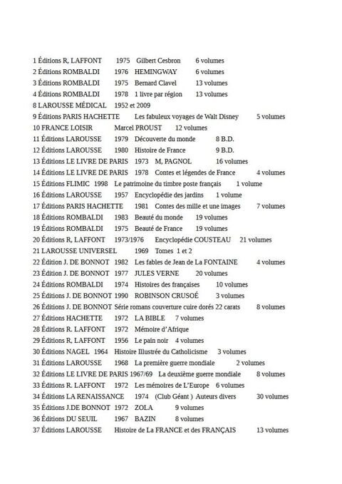 LIVRES DE COLLECTION EN EXCELLENT �TAT 0 Lyon 1 (69)