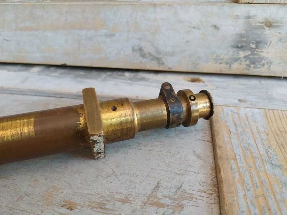 Ancienne Lunette Optique Laiton Militaire Marine G&eacute;om&egrave;tre 
