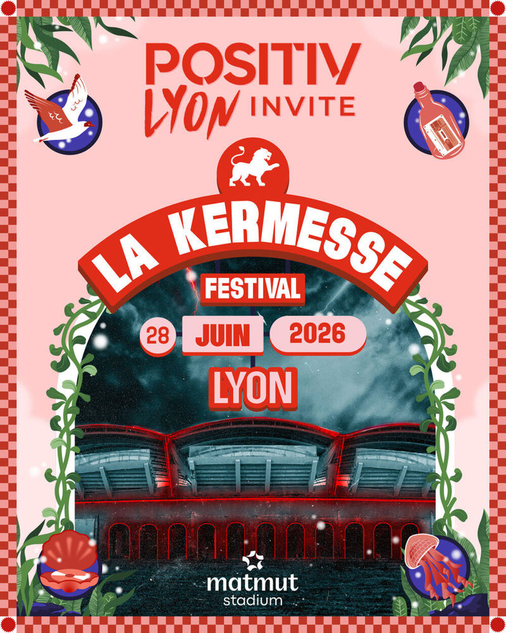 2 places KERMESSE FESTIVAL Lyon 28/06/2026 tribune EST MN Billetterie