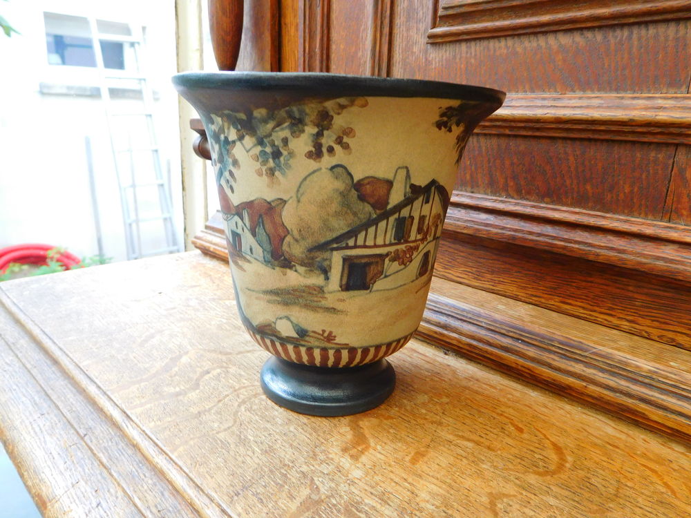 Tr&egrave;s joli vase en gr&egrave;s de Ciboure sign&eacute; 