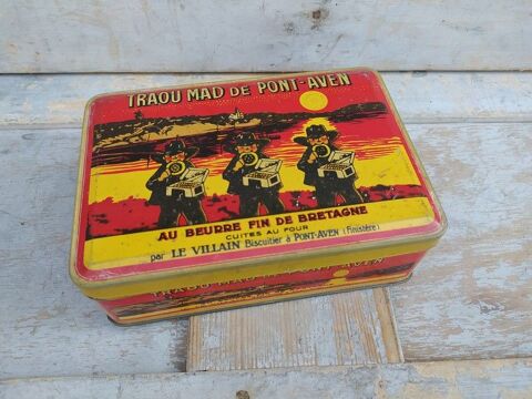 Ancienne Boite Publicitaire Biscuits Bretons Pont Aven 35 Loches (37)