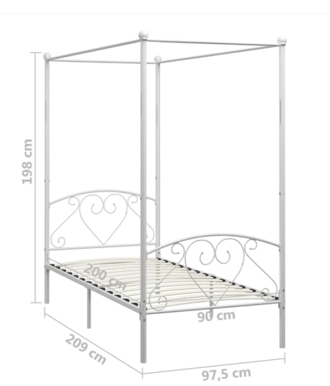LIT Métal blanc 90x190 1 personne 130 Labenne (40)