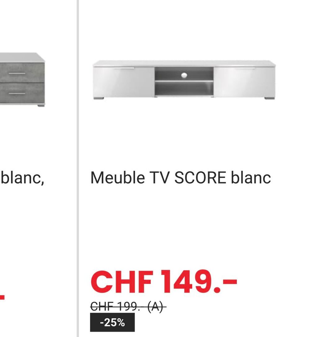Meuble Hi fi blanc laqu&eacute; propre Meubles