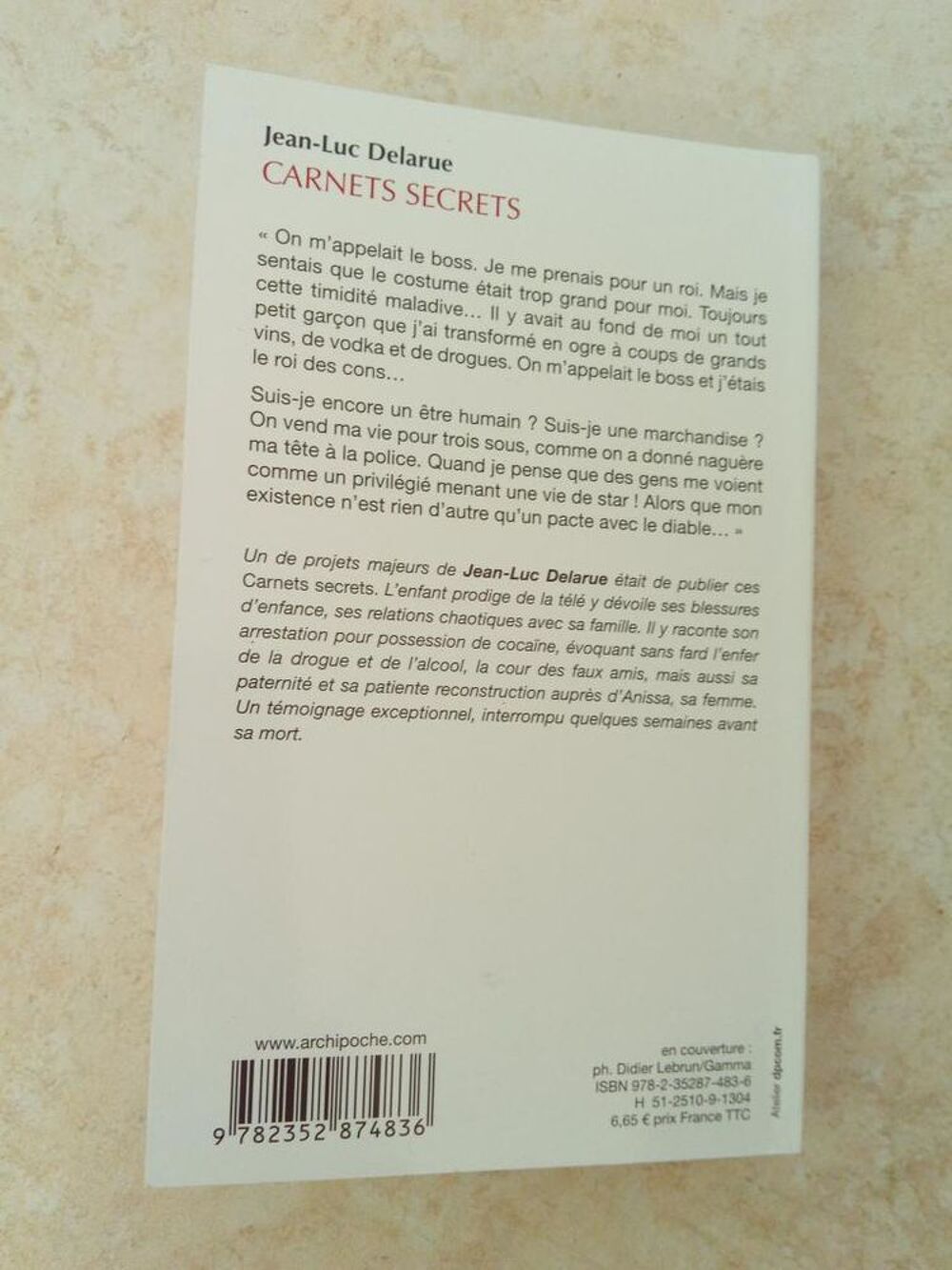 Livre Jean-Luc Delarue Carnets secrets (Neuf) Livres et BD