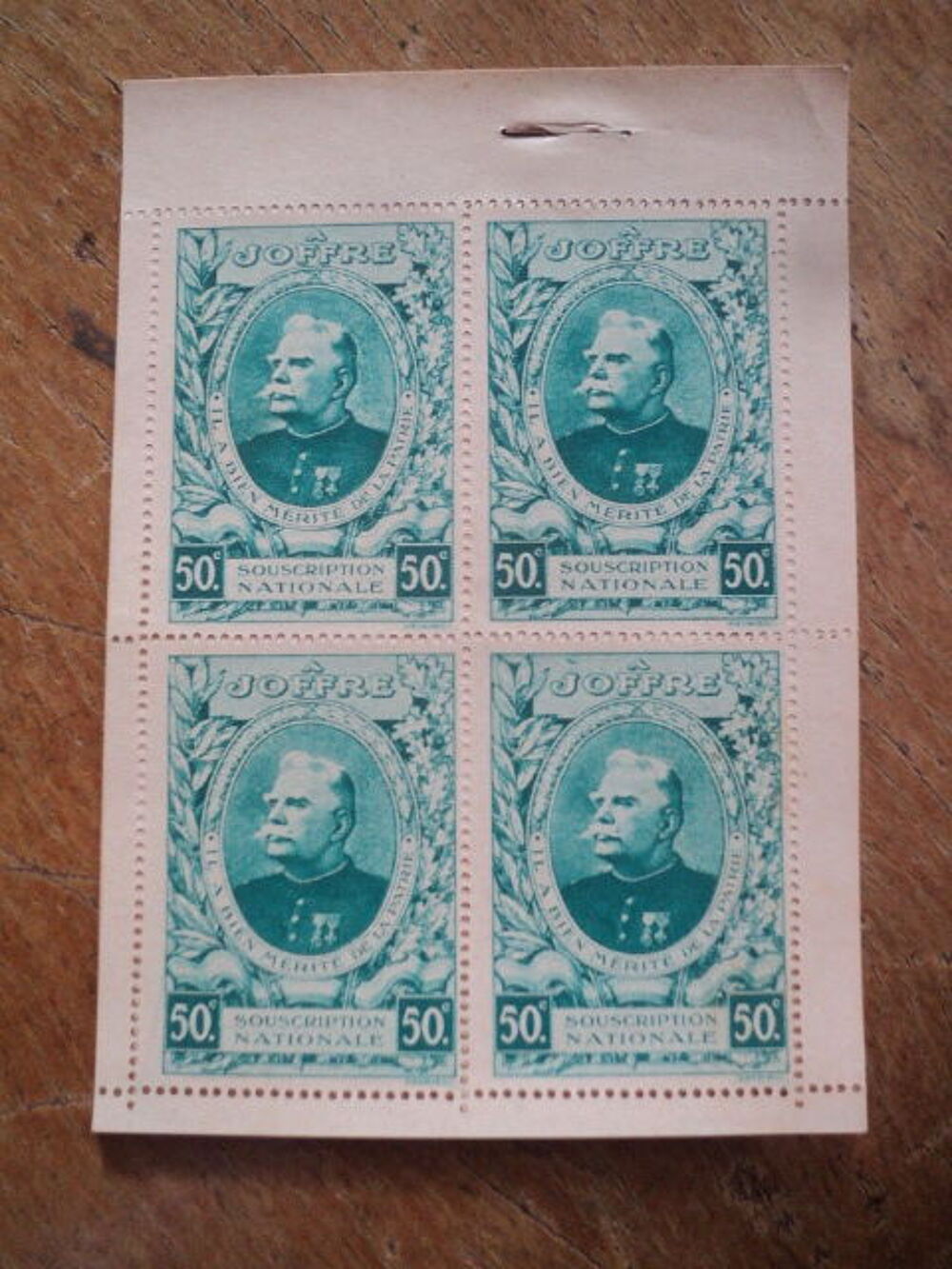 Ancien Carnet 16 Timbres Vignette A JOFFRE 50C TBE 