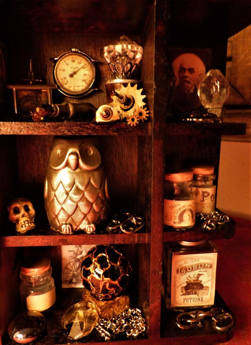 Mini Cabinet Curiosit&eacute;s"SWEET POCKET CABINET"Cr&eacute;a. Steampunk Décoration