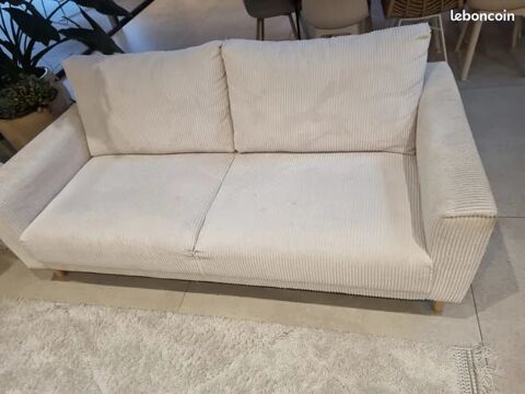 Canap�  tissus velours c�tel�  blanc 250 Saint-Jean-de-V�das (34)