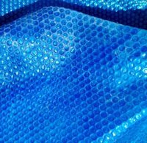   bâche de piscine à bulles rectangulaire bleue 