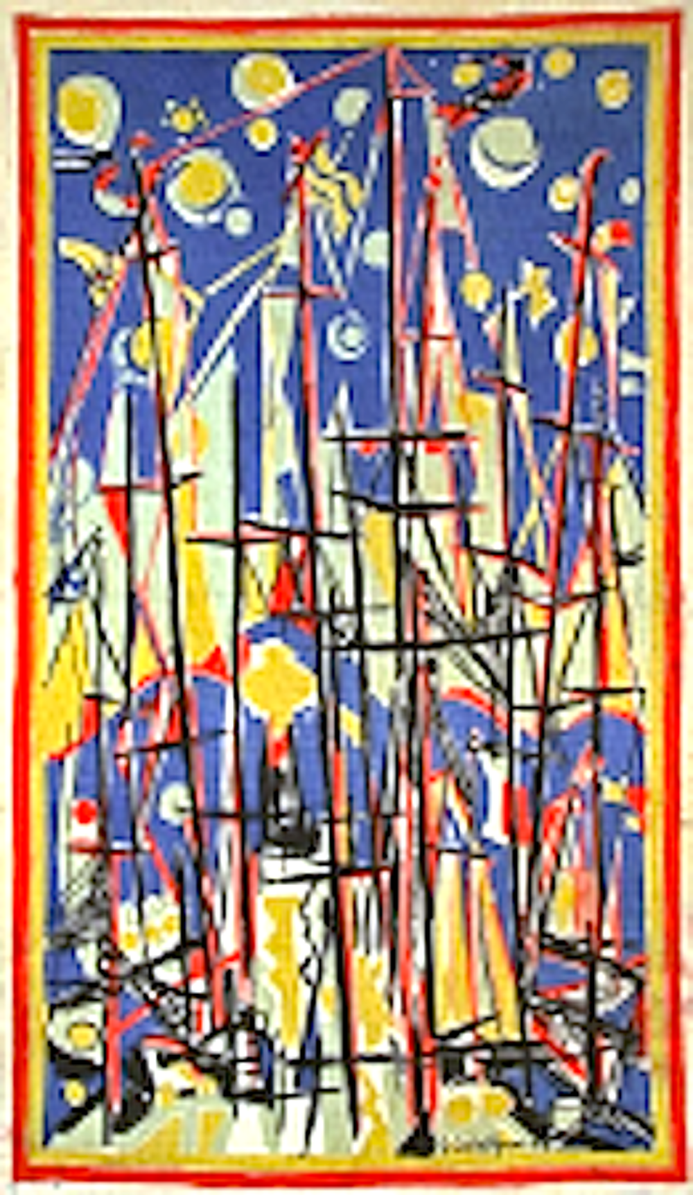  TOILE IMPRIM&Eacute;E DE GINETTE CACHIN SIGNAC (1913 - 1980) 