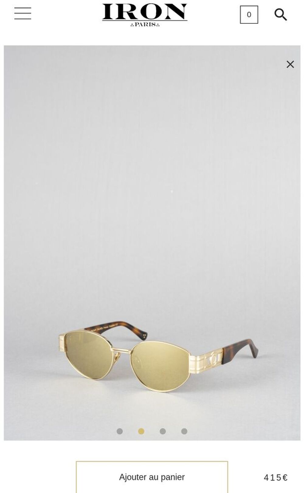 Lunettes luxe plaque et or 24 k Iron Paris/ bali Bijoux et montres