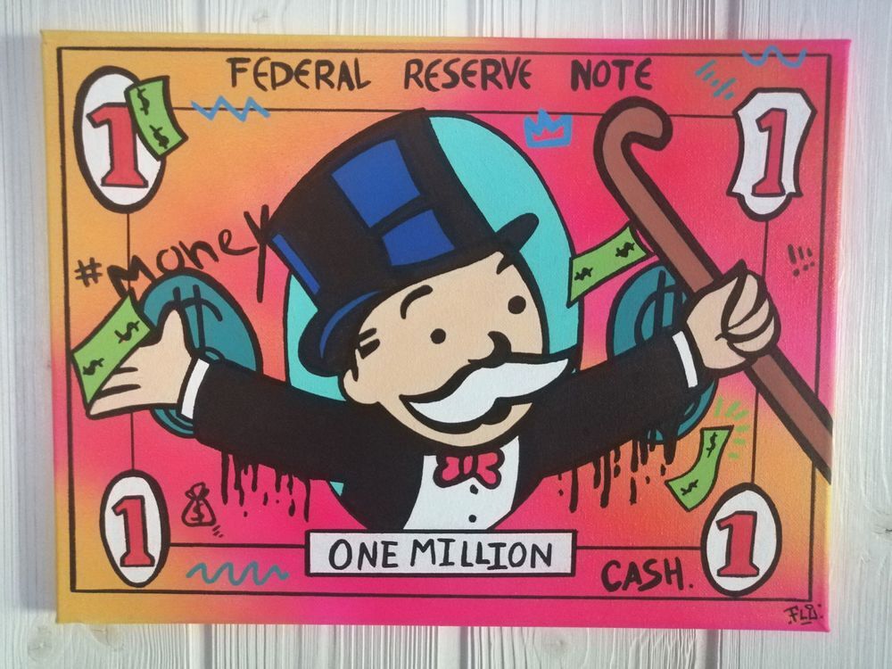 Toile POP ART custom billet Monopoly Décoration