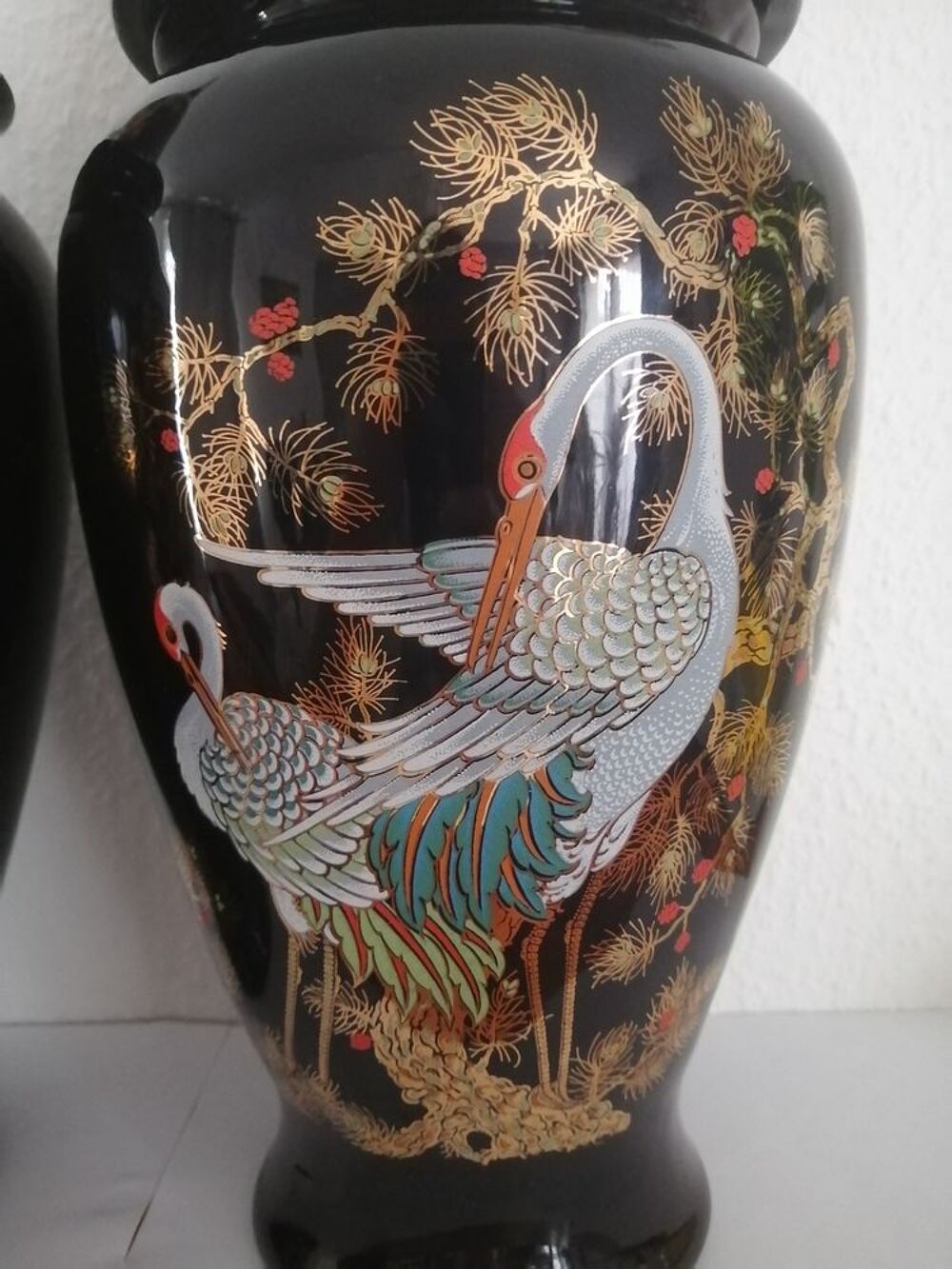 Lot de 2 Vases asiatique en fa&iuml;ence "D&eacute;cor exclusif s&eacute;lectio Décoration