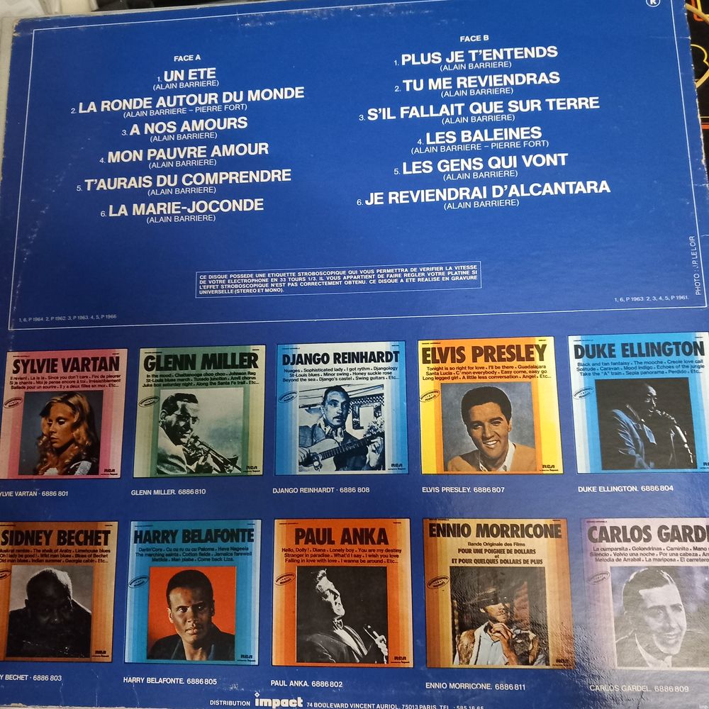 ALAIN BARRIERE / 3 X DISQUES VYNIL 33 TOURS / CD et vinyles
