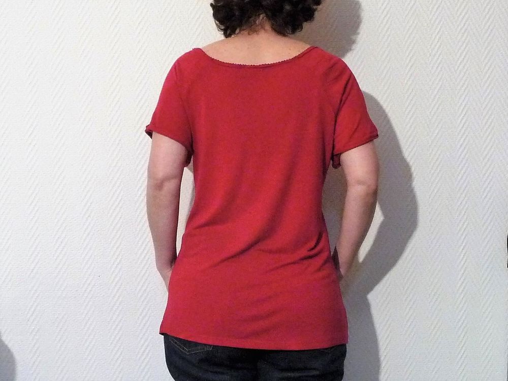 Top / Tee Shirt Rose Fuchsia &agrave; Manches Courtes- Tissaia Vêtements