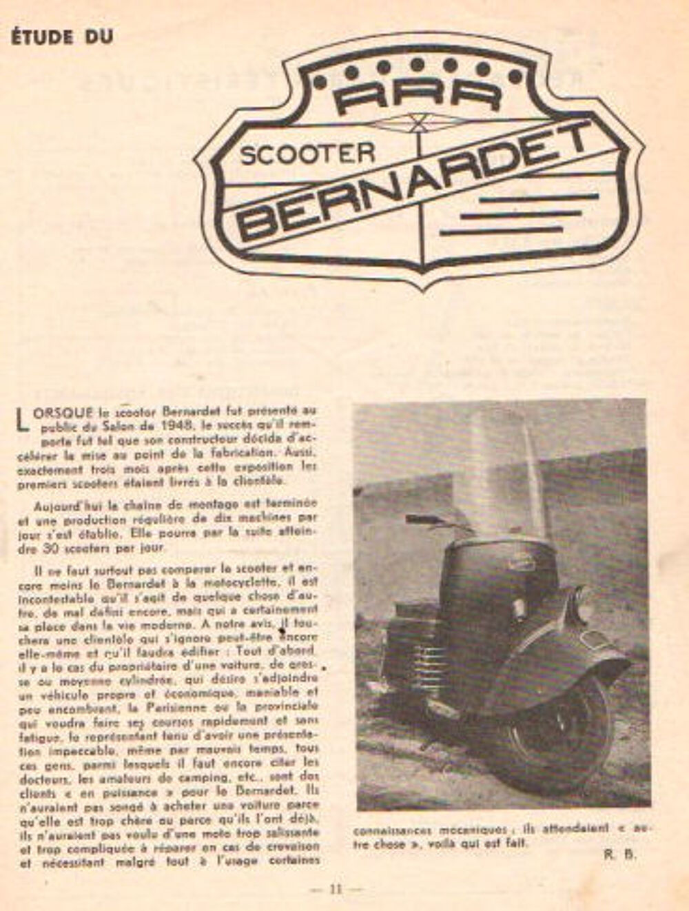 RTM 18 SCOOTER BERNARDET moteur YDRAL1949 Suspension DKW NZ Livres et BD