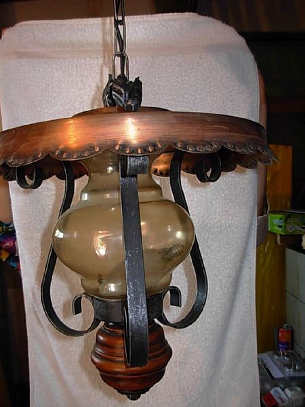 Lustre cuivre rustique Décoration