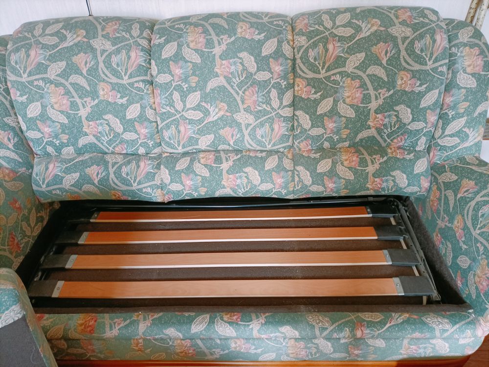 Canap&eacute; convertible 3 places tissu fleurable Meubles