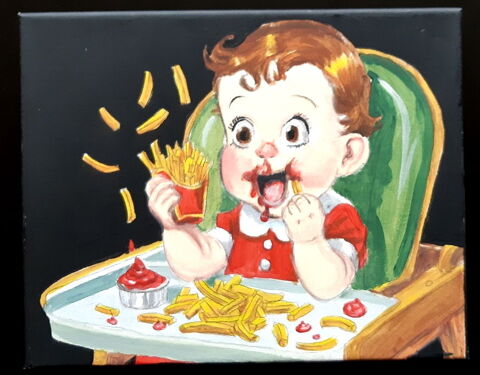 repas au Mac Do - toile sur châssis - 24 x 30 20 Fougères (35)