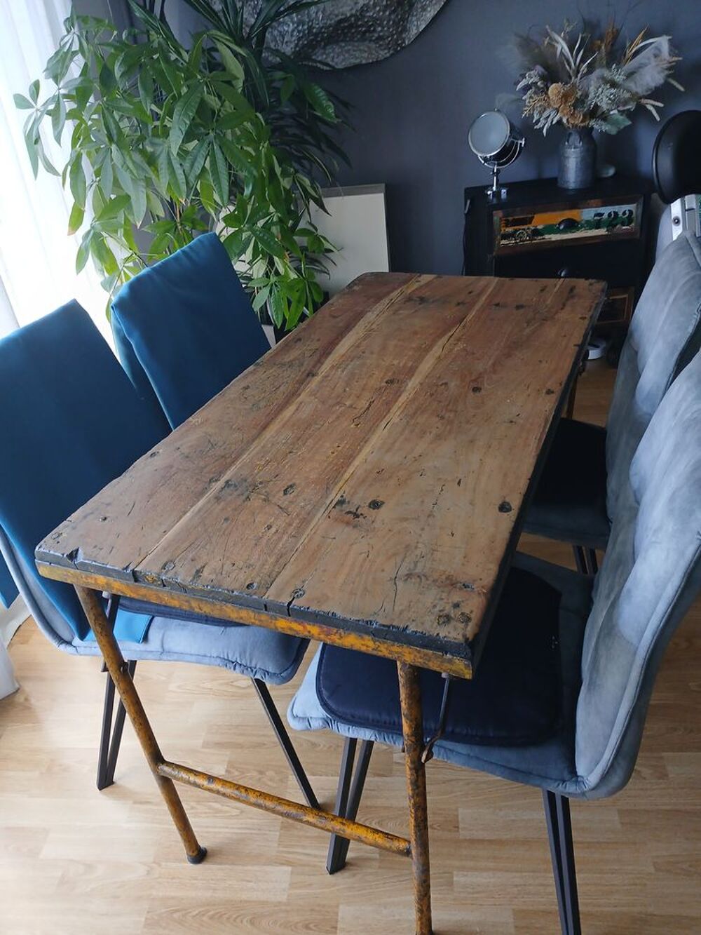 Table industrielle vintage authentique ? bois &amp; m&eacute;tal ? 120 Meubles
