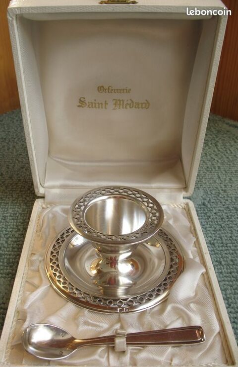 Cadeau naissance-baptme : Coquetier, cuillre mtal argent 39 Antony (92)