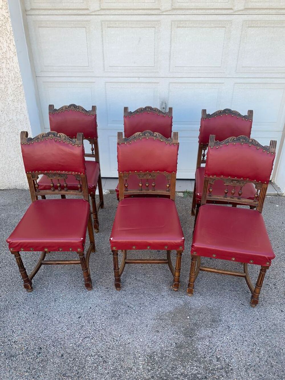 Lot de 6 chaises anciennes num&eacute;rot&eacute;es Décoration