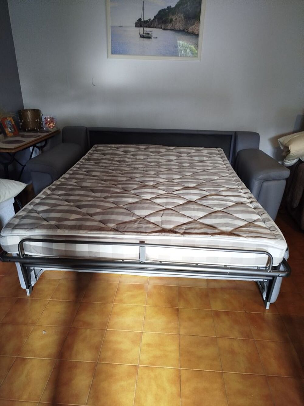canap&eacute; convertible gris clair 3 places Poltronesofa Meubles