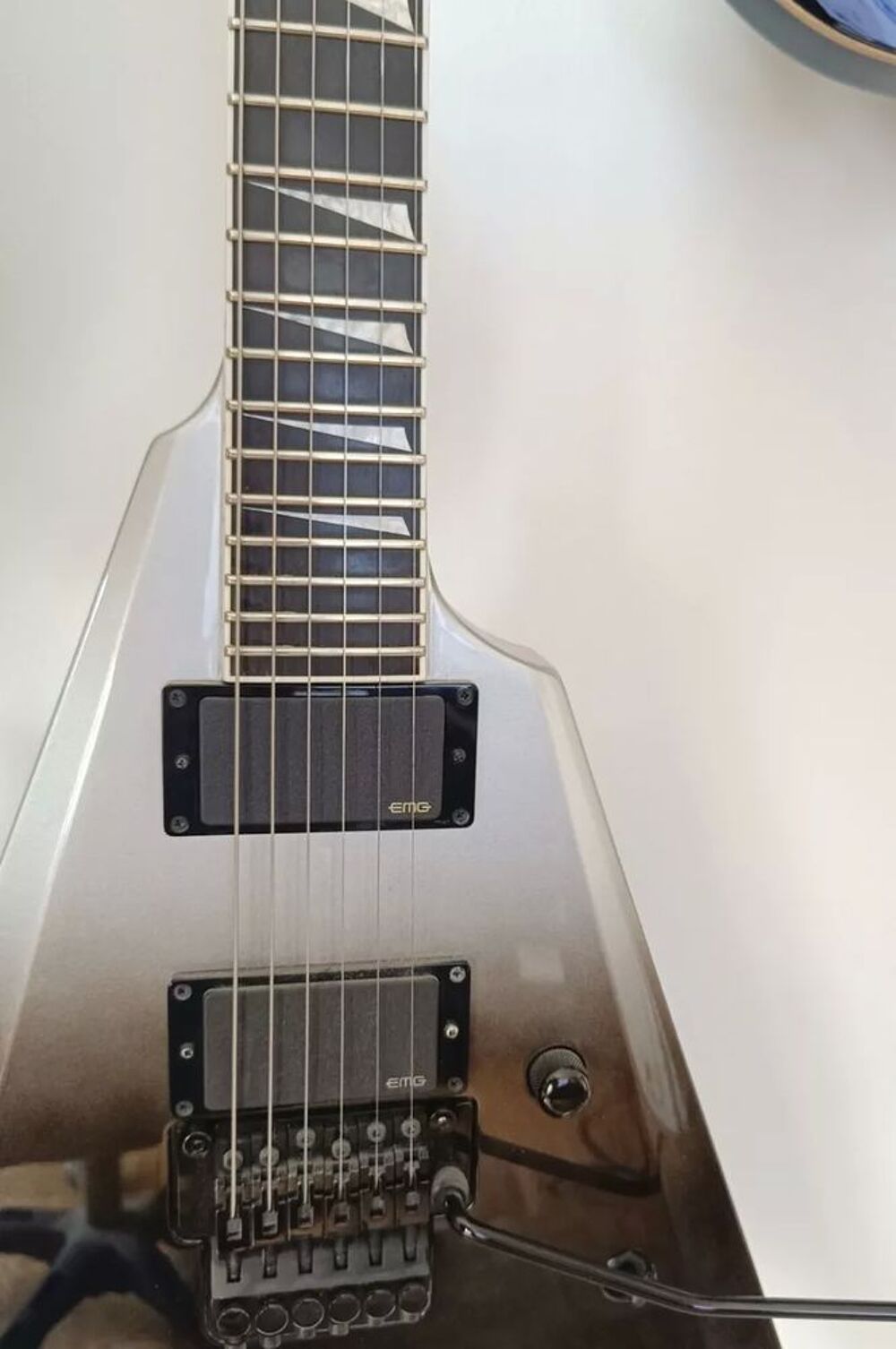 Guitare &eacute;lectrique ESP E-II Arrow FR Black Silver Fade Instruments de musique