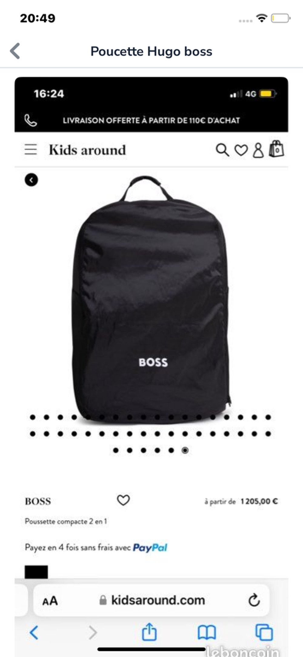 Poucette Hugo boss Puériculture
