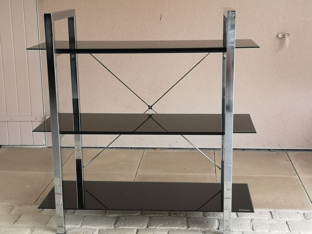 Bureau et &eacute;tag&egrave;re verre/m&eacute;tal, ensemble ou s&eacute;par&eacute;s Meubles