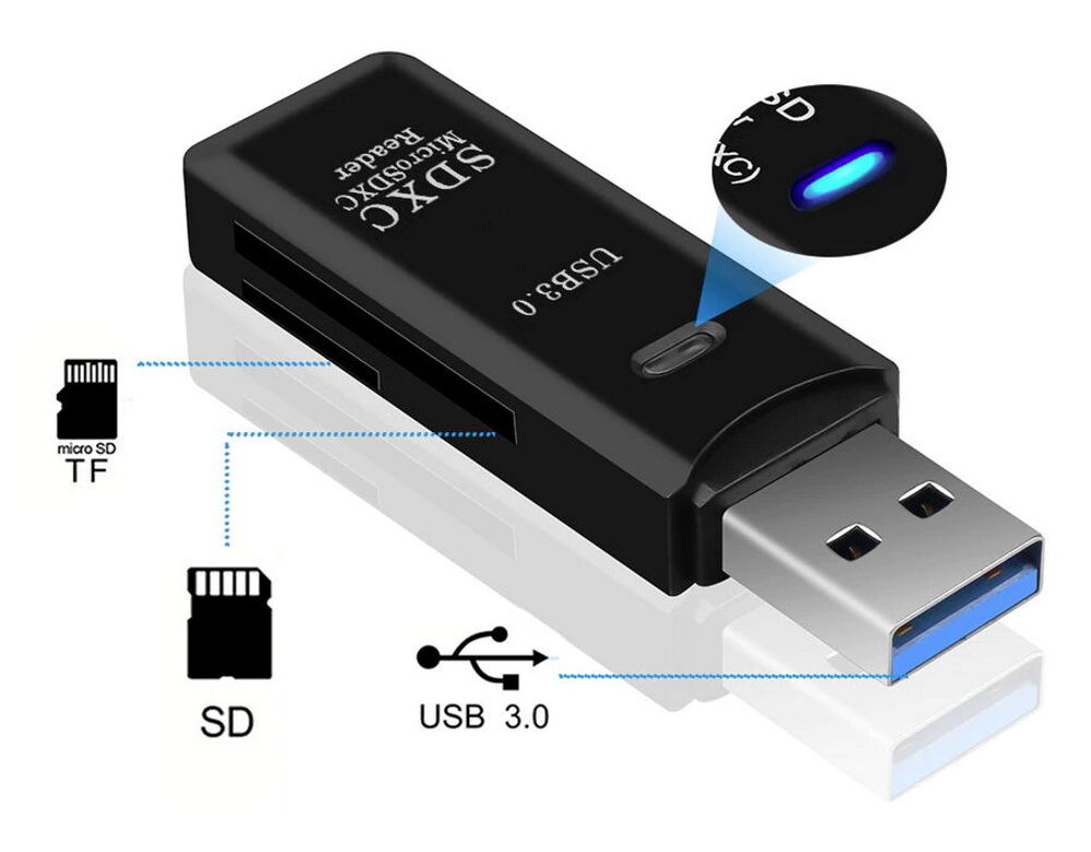 Lecteur carte m&eacute;moire SD &amp; micro SD sur un port USB 3.0 NEUF Matriel informatique