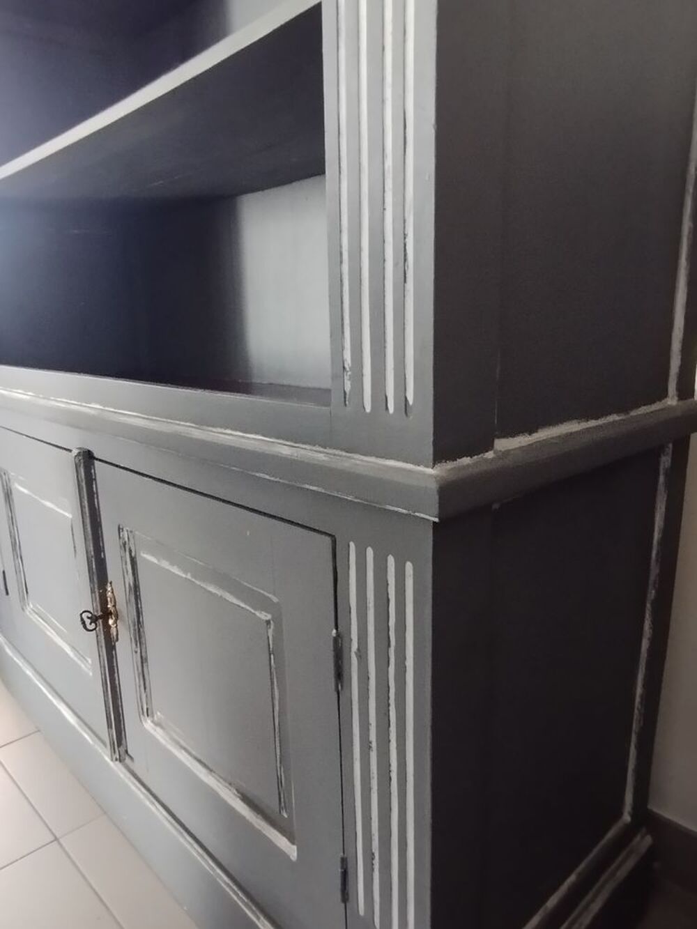 Vaisselier campagne gris et blanc Meubles