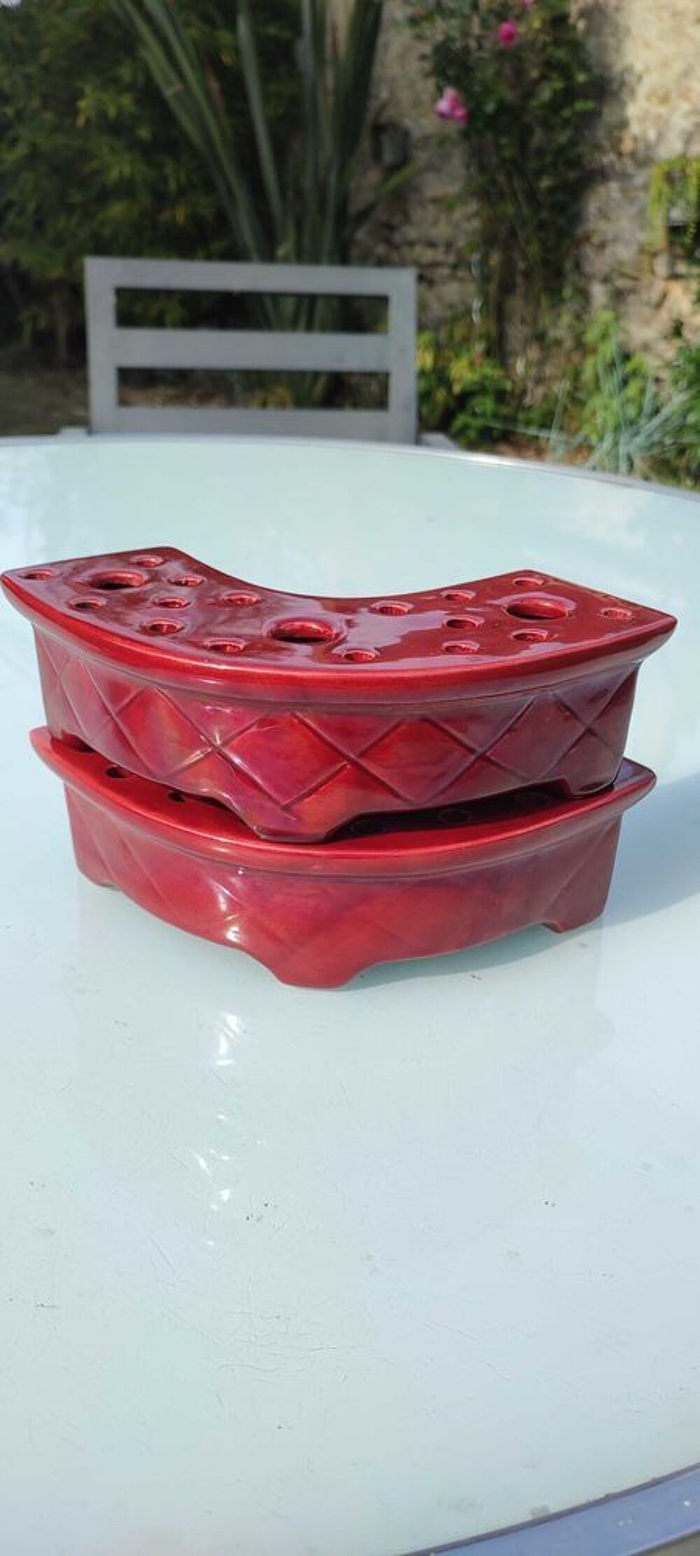 Paire pique-fleurs Ceramony Vallauris vintage 1960/70 