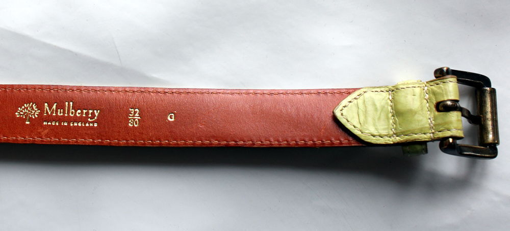 Ceinture cuir pistache MULBERRY Maroquinerie