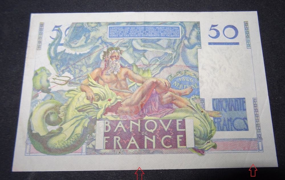 BILLET BANQUE DE FRANCE 50 FRANCS LE VERRIER Type 1946 