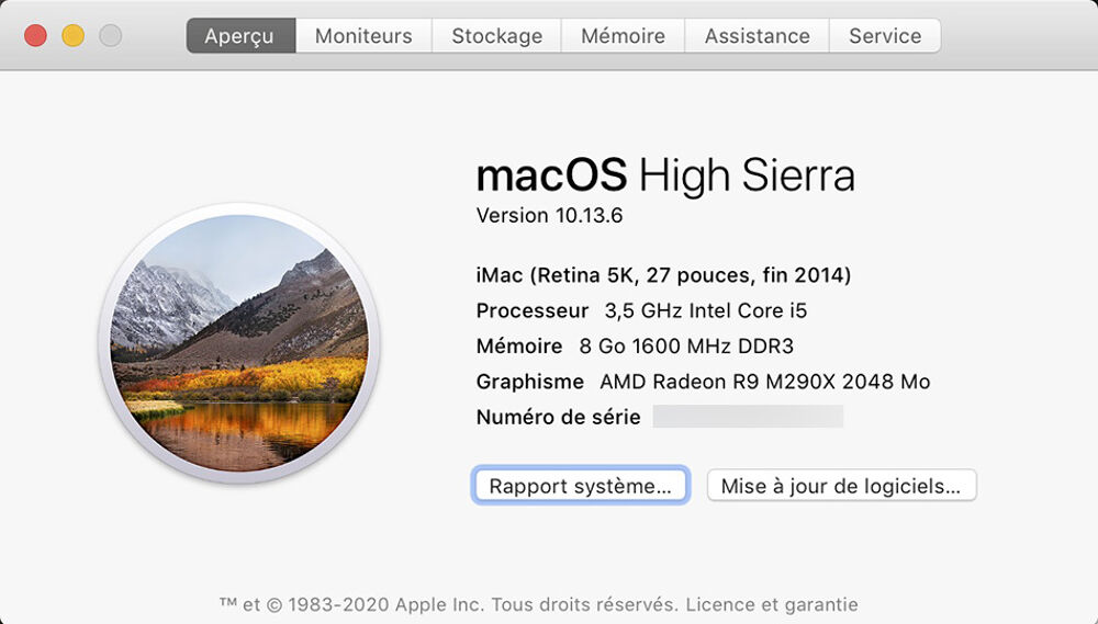 Ordinateur iMac 27" Retina 5K fin 2014 Matériel informatique