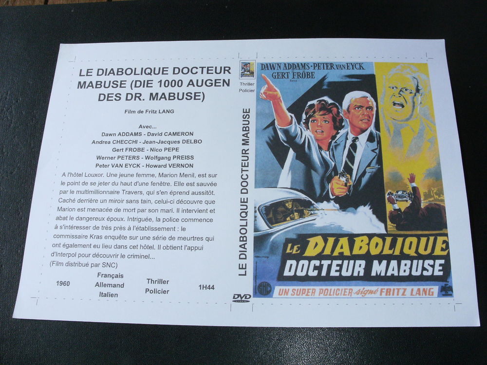 Film : " Le diabolique docteur Mabuse " DVD et blu-ray